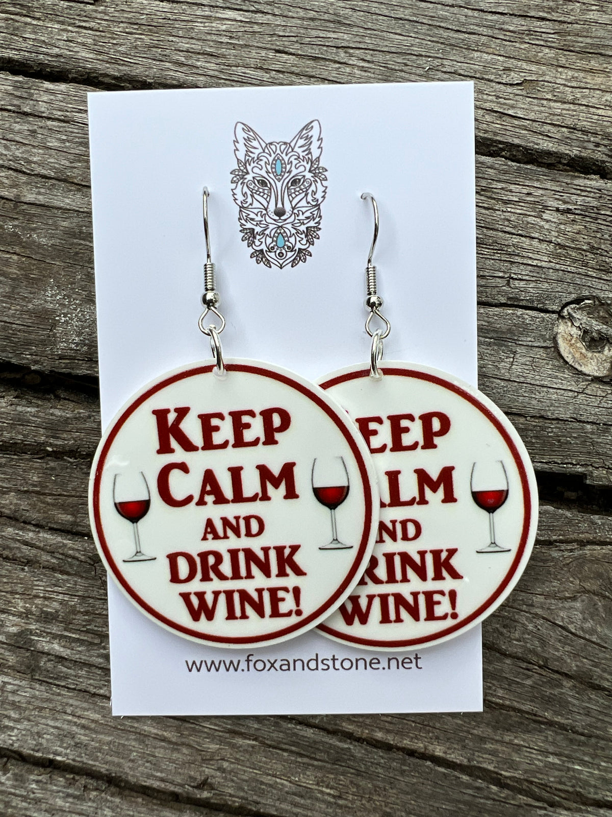 Keep Calm Drink Wine 🍷 Earrings