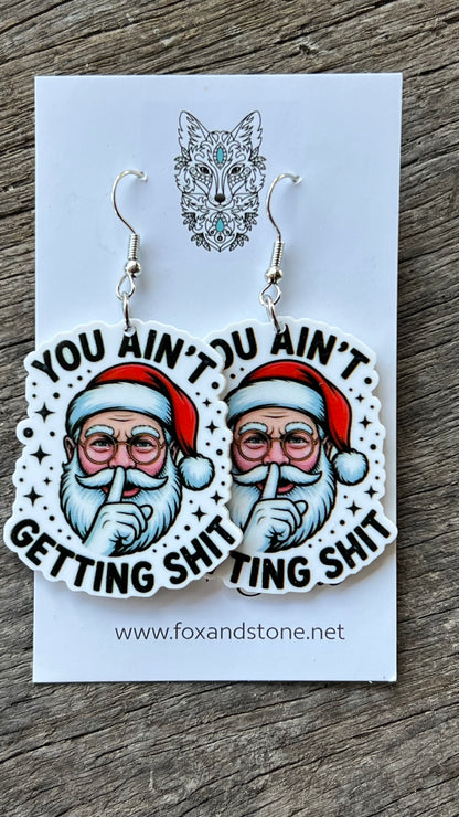 Funny Sassy Santa Earrings