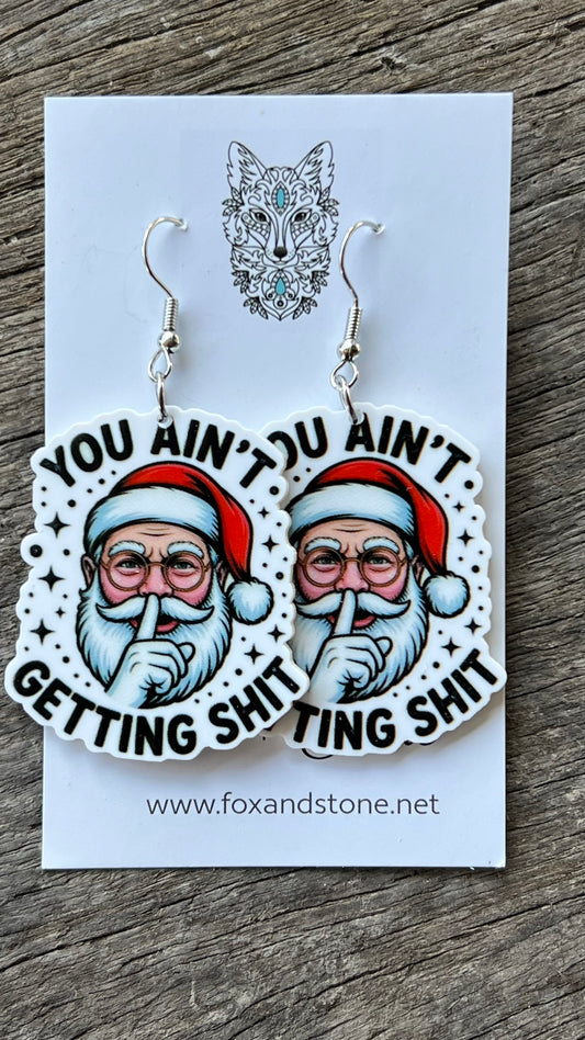 Funny Sassy Santa Earrings