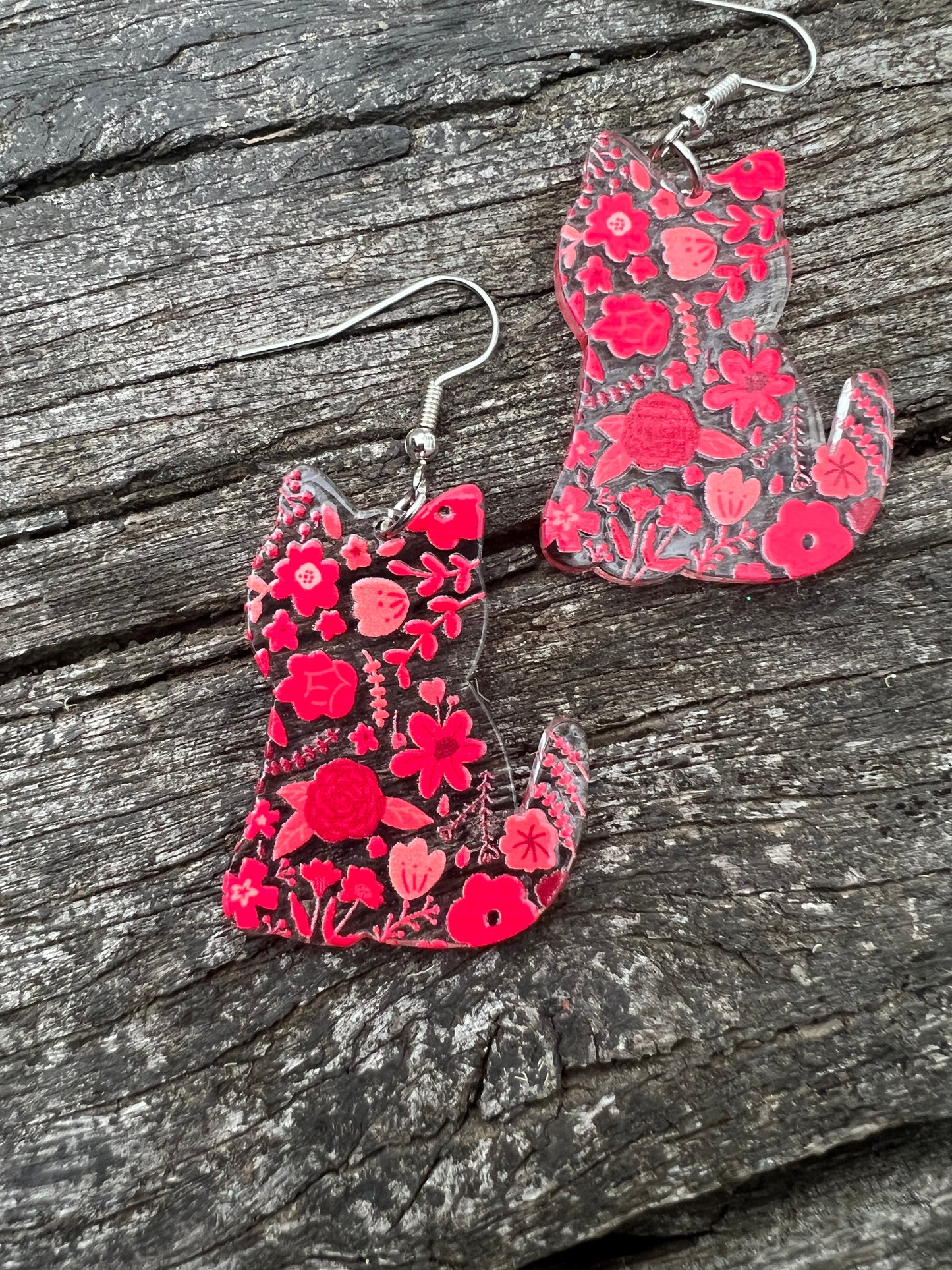 Red Cat Earrings