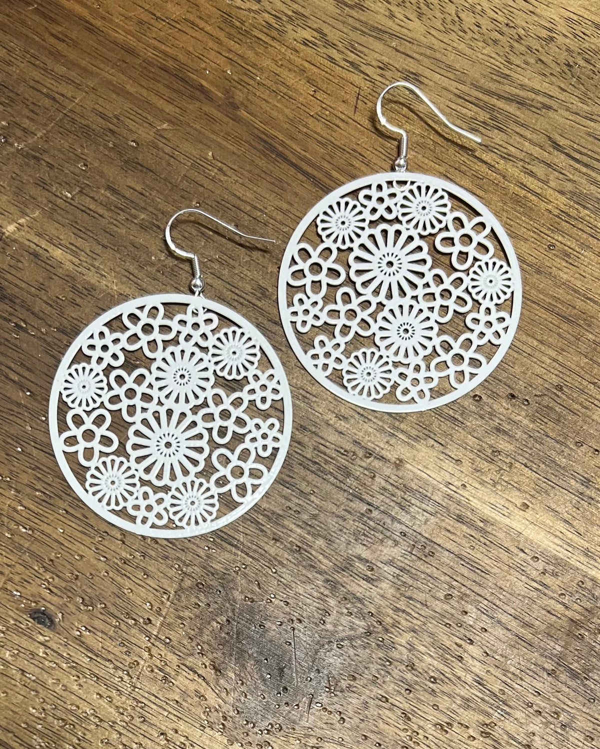 Natasha White Filigree Earrings