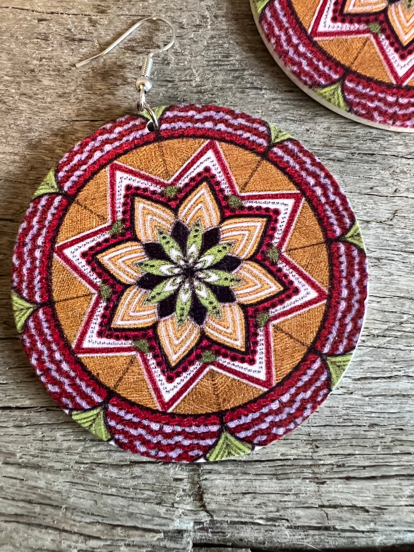 Bold Round Noah Wood Earrings