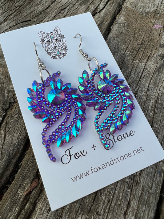 Beautiful Esmae Acrylic Purple Earrings