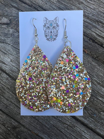 Gold High Sparkle Large Sequin Earrings