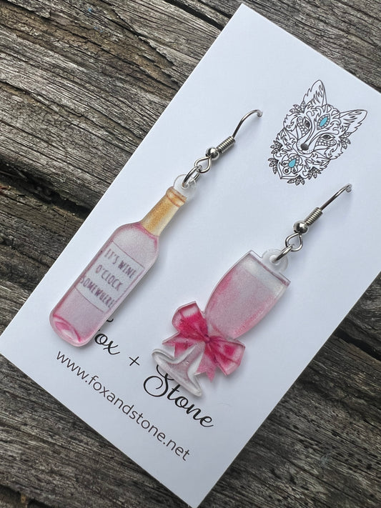 Wine O’clock Somewhere Earrings