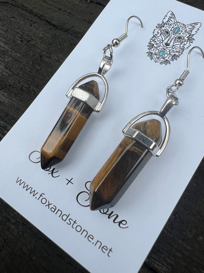 Tigers Eye Natural Gemstone Earrings