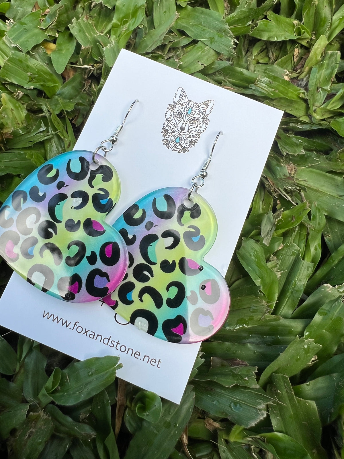 Heart Cheetah Earrings