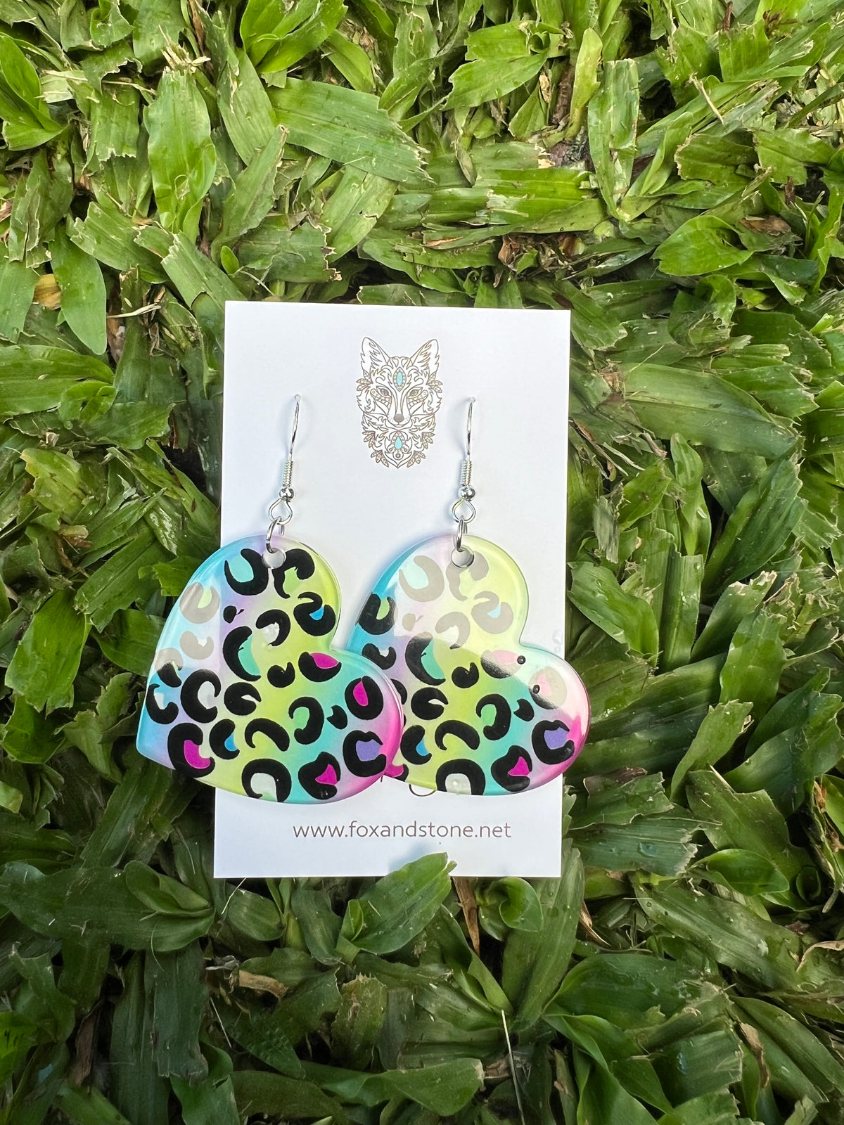 Heart Cheetah Earrings