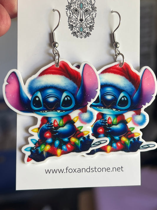 Stitch Merry Xmas Earrings