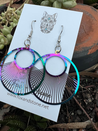 Irridescent Round Earrings