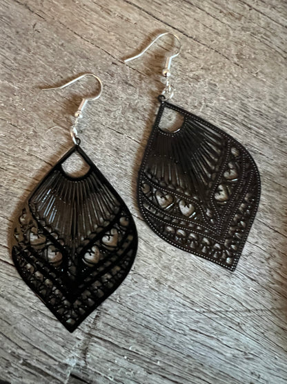 Samantha Black Filigree Earrings