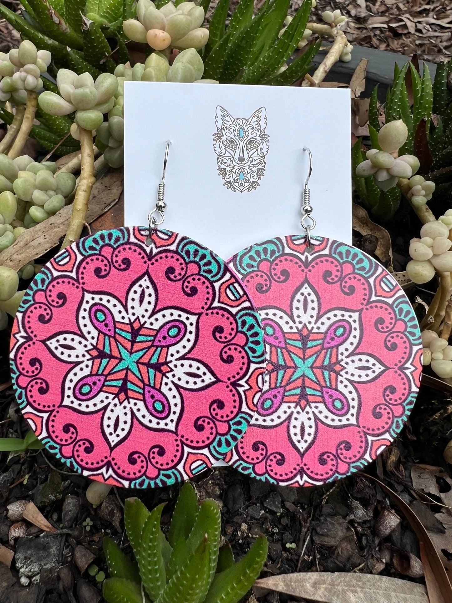 Bold Round Lollypop Wood Earrings