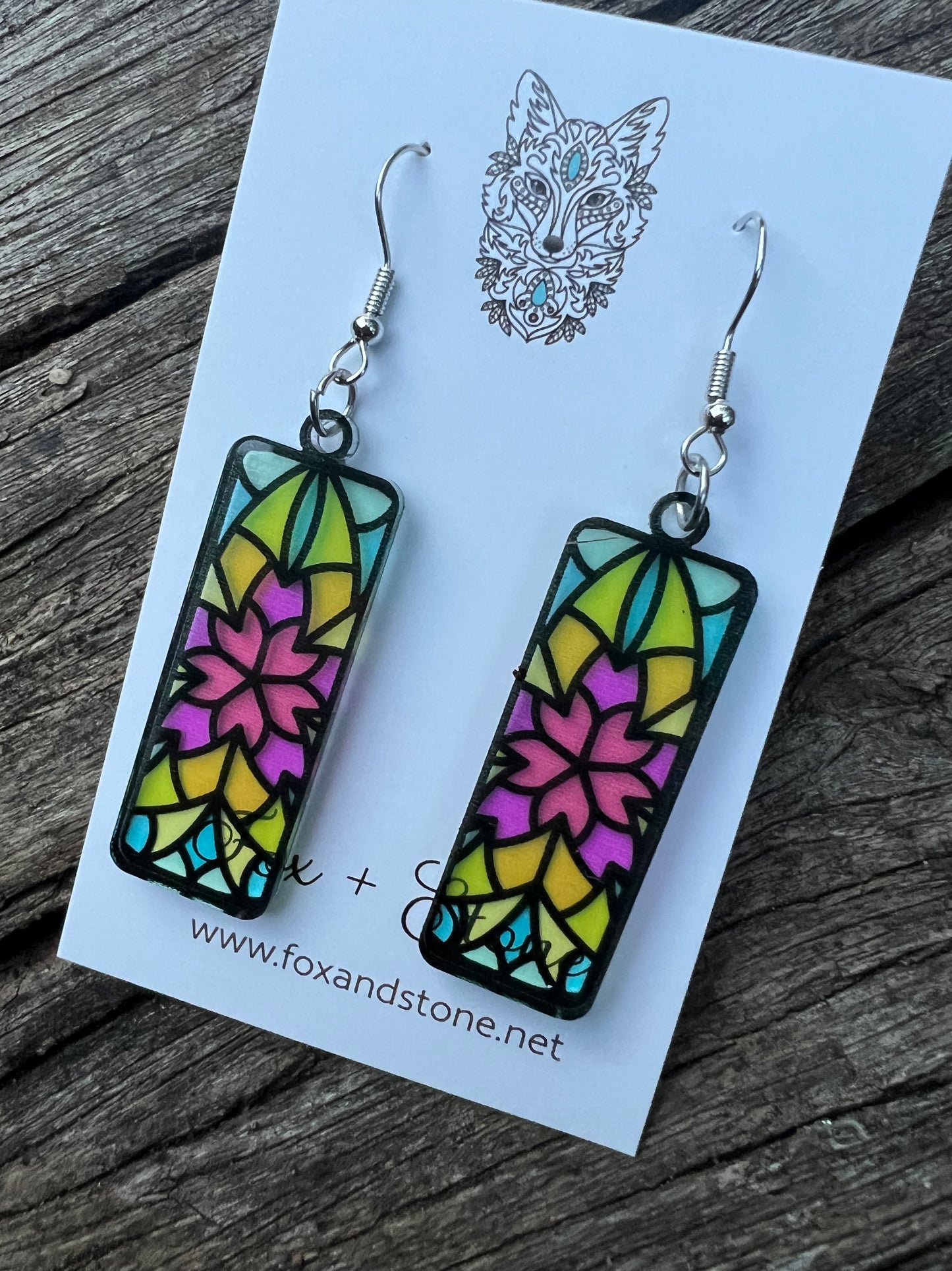 Valerie Faux Stained Glass Earrings
