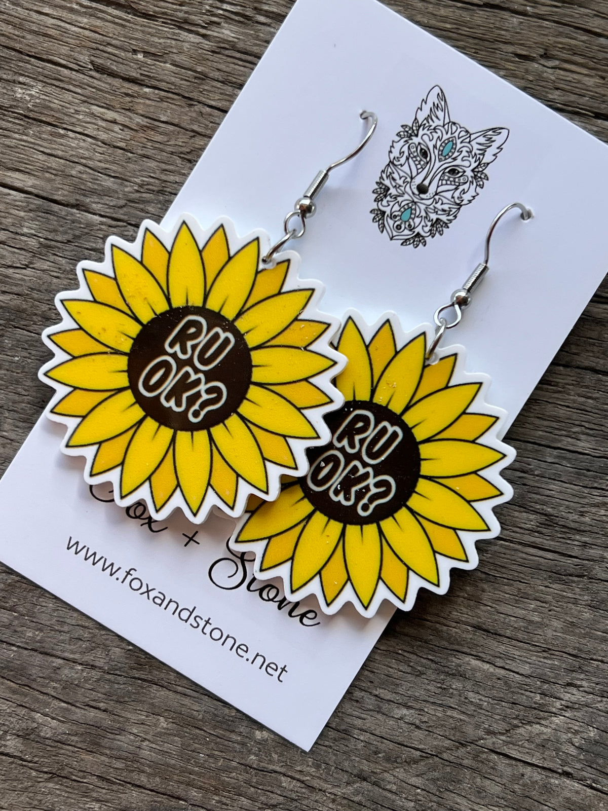 RU OK Sunflower Earrings