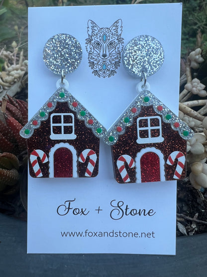 Christmas House Earrings