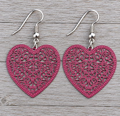 Heart Filigree kiss Earrings