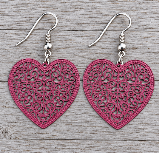 Heart Filigree kiss Earrings