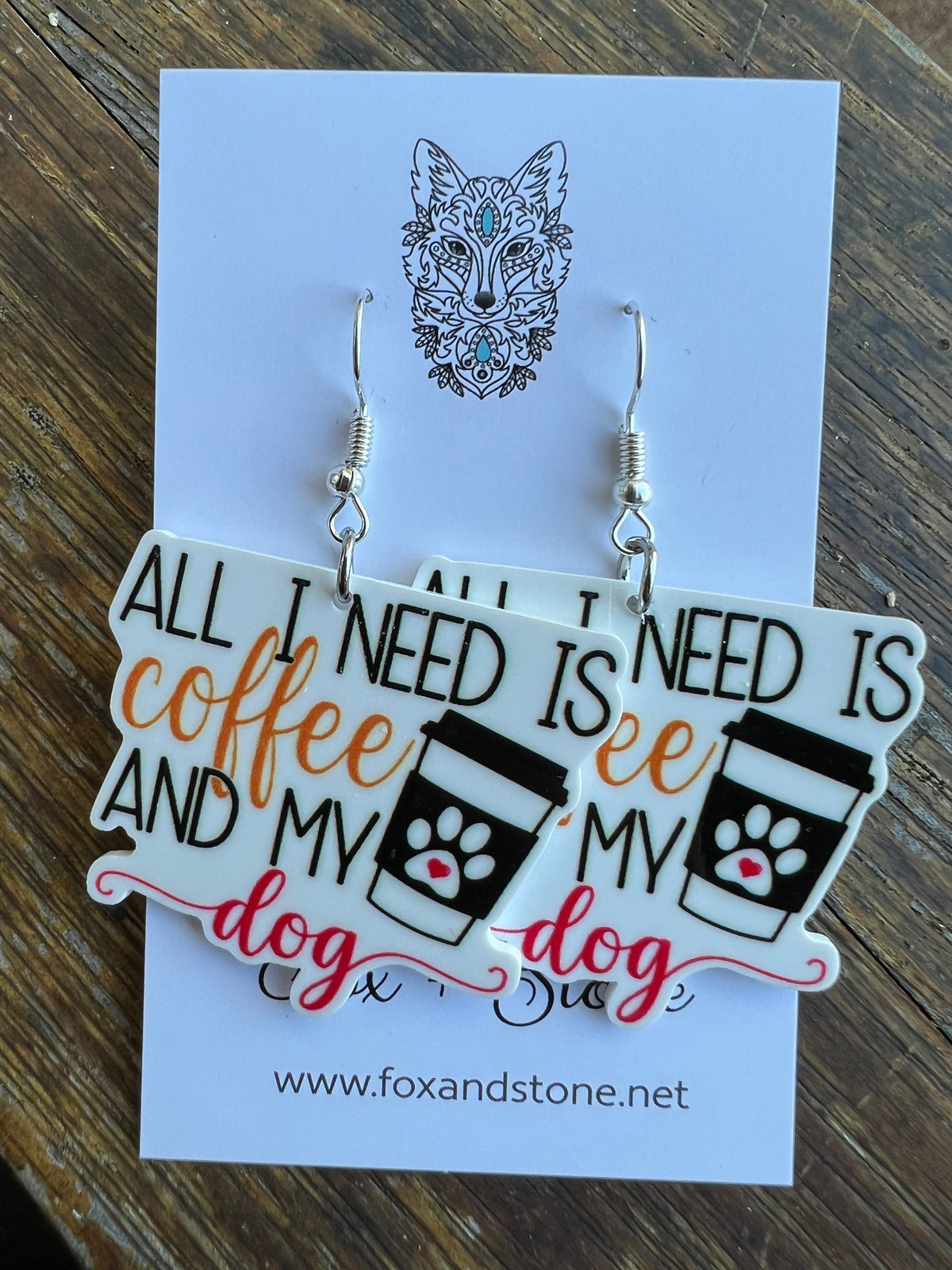 Coffee and My Dog Earrings