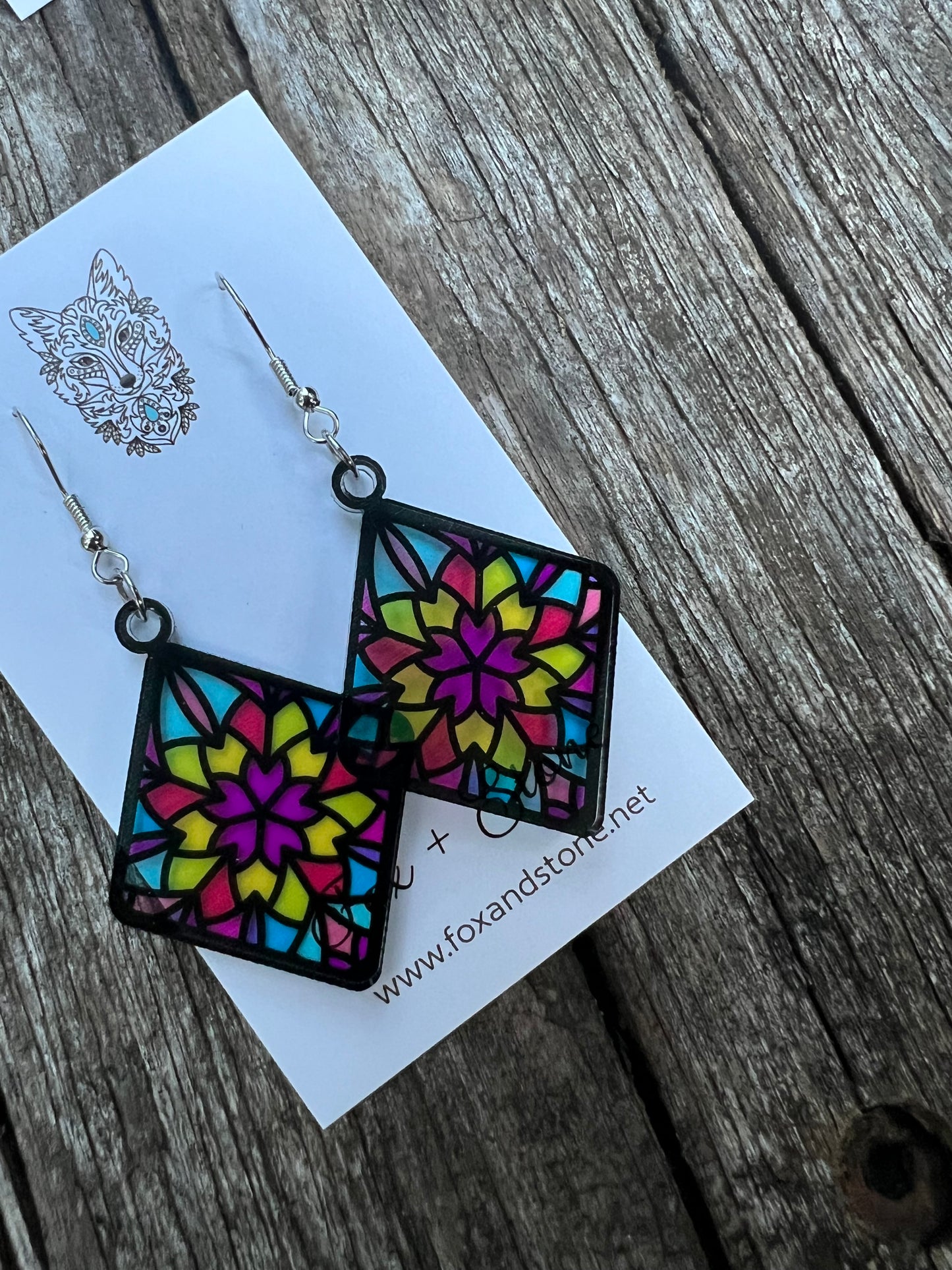 Cattina Faux Stained Glass Earrings