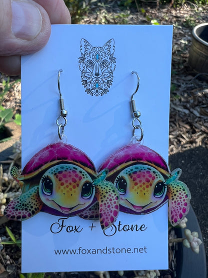 Gorgeous Turtle Earrings