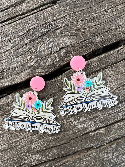 Just One More Chapter Book Earrings
