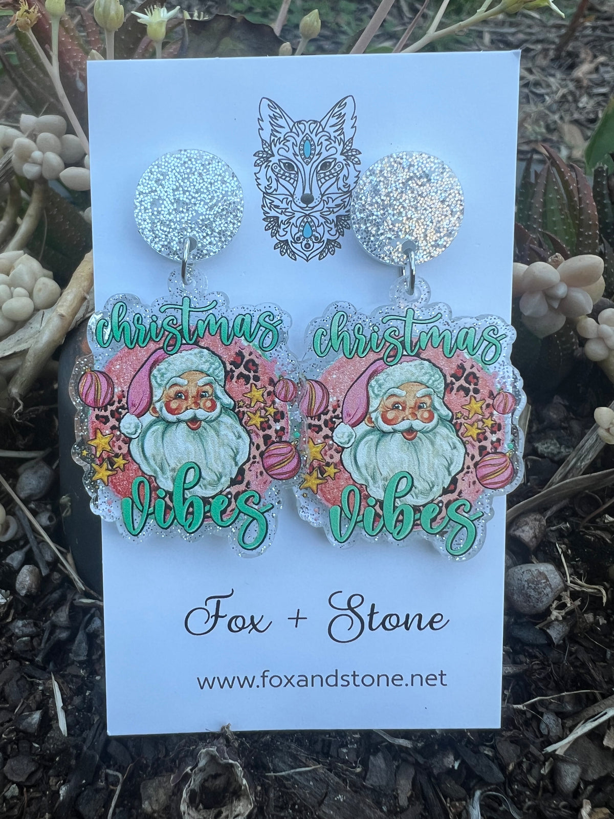 Merry Christmas Santa Earrings