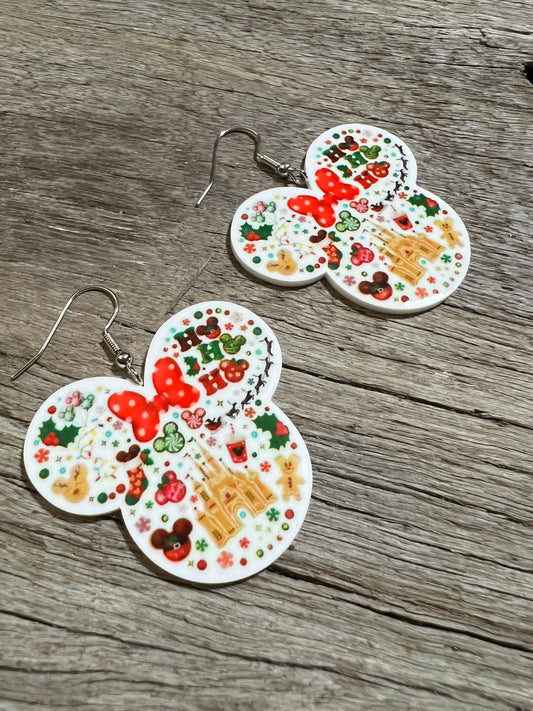 Merry Mouse Christmas Earrings