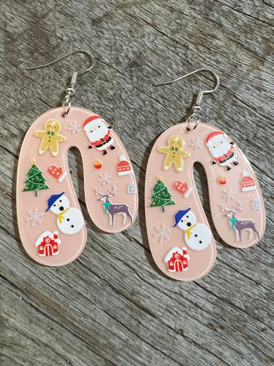 Santa Christmas Arch Earrings
