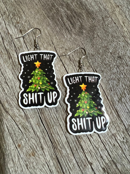 Christmas Light Shit Up Earrings