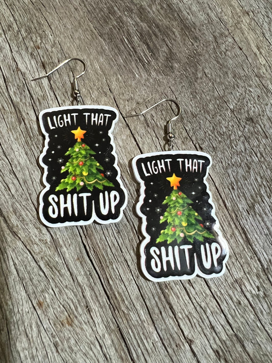 Christmas Light Shit Up Earrings