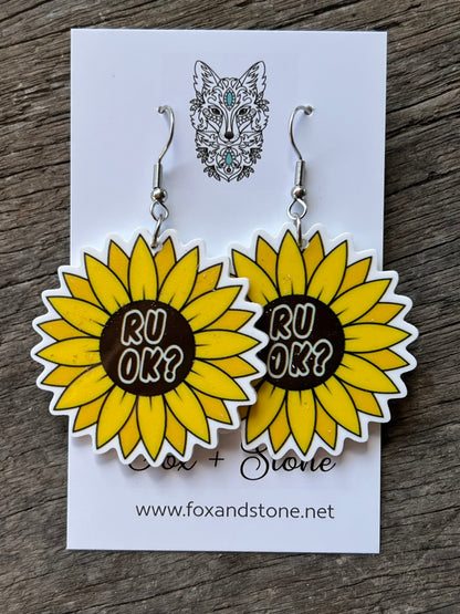 RU OK Sunflower Earrings