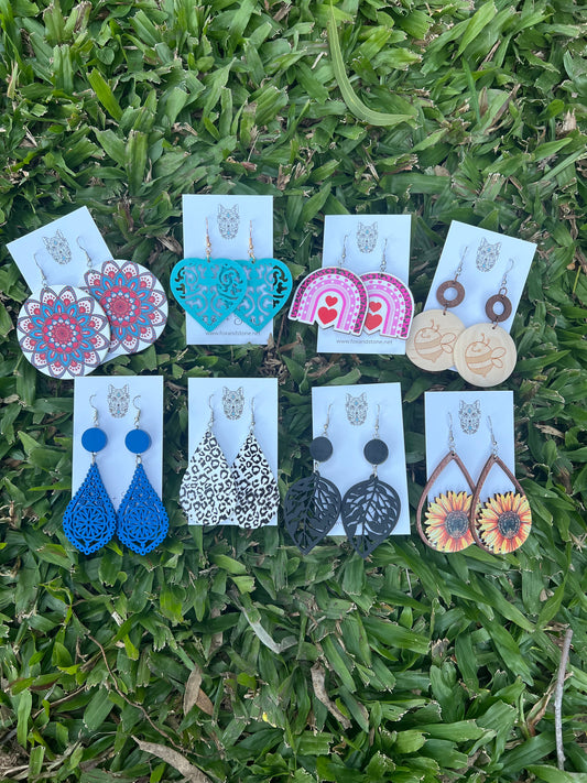 Mixed Lightweight Wood Earrings Pack
