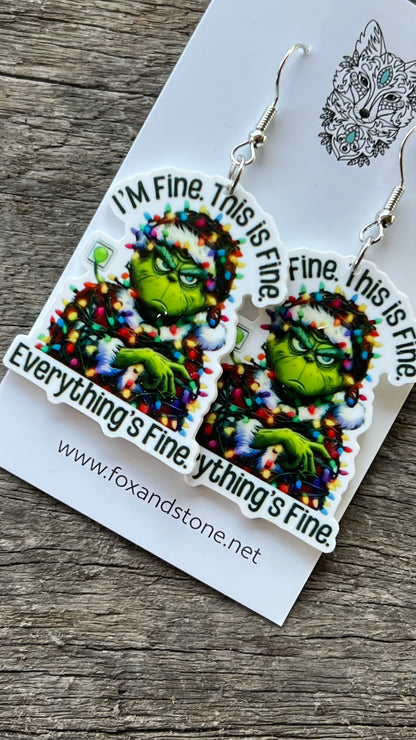 Im Fine Grinch Earrings