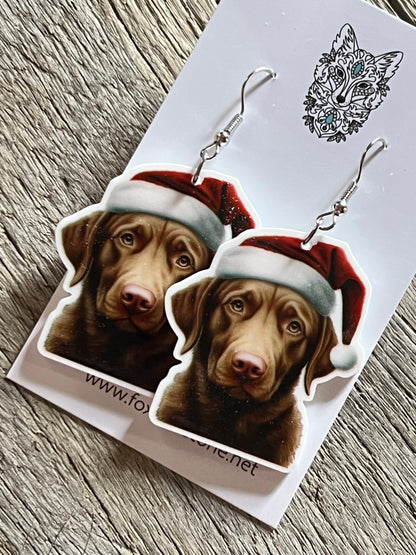 Retriever Xmas Dog Earrings