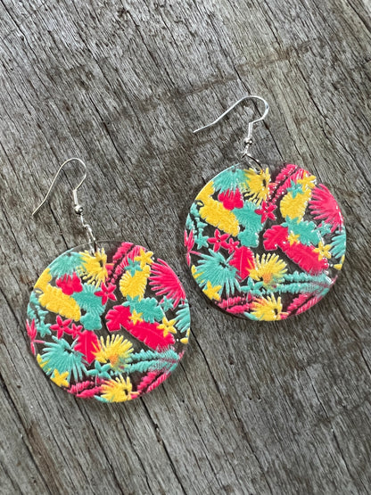 Splash Colour Round Earrings