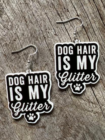 Dog Hair Glitter Earrings