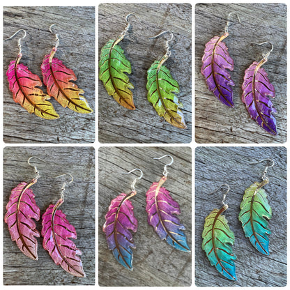 Ombre Leaf Earrings