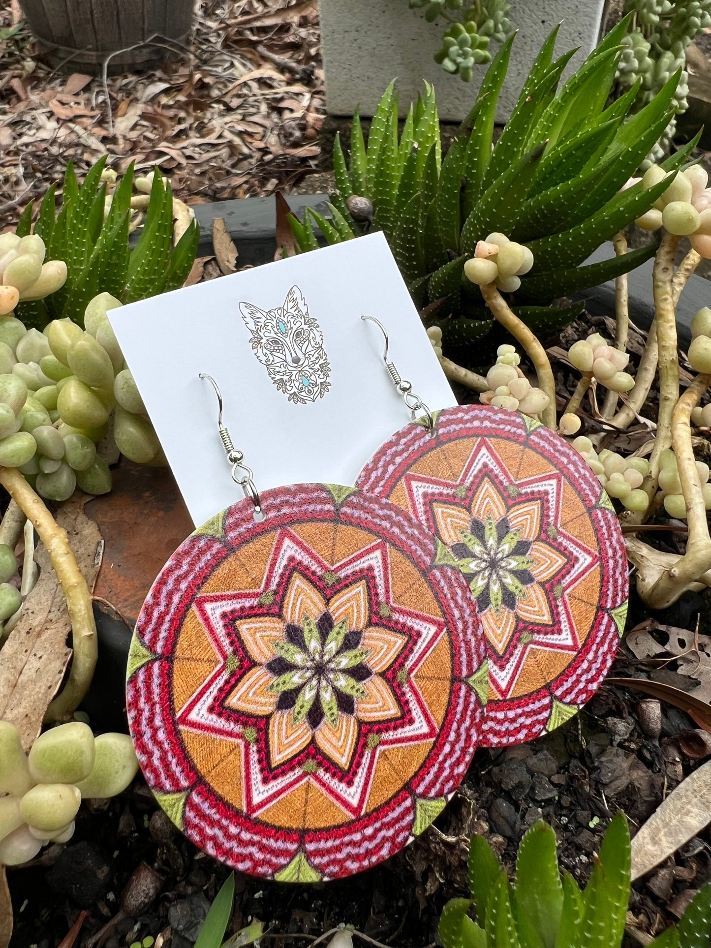 Bold Round Noah Wood Earrings