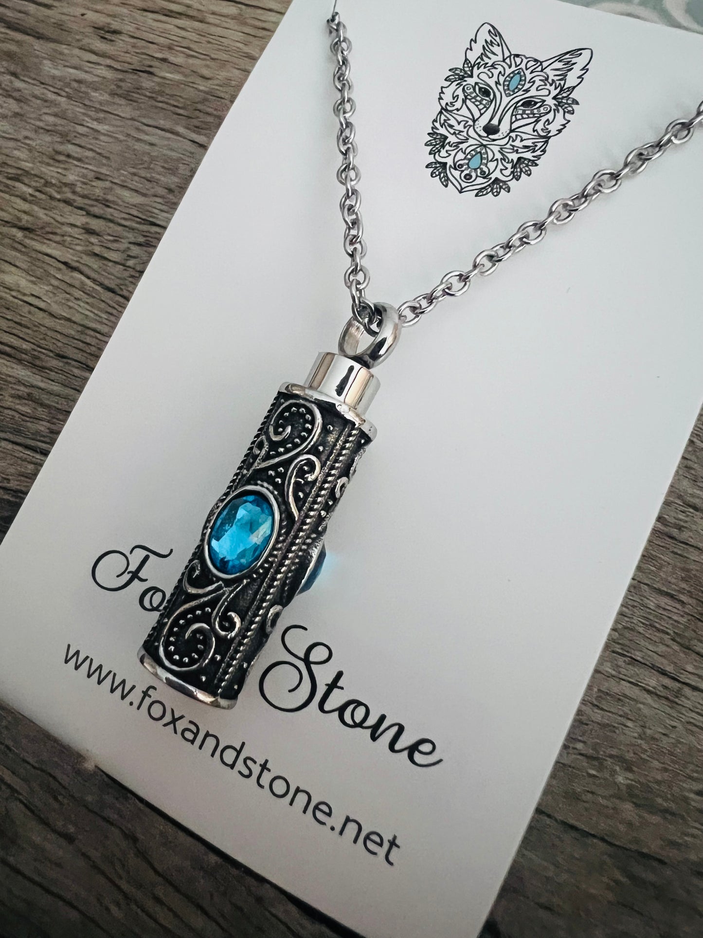 Ashes Keepsake Pendant Stainless Steel Ocean Stones