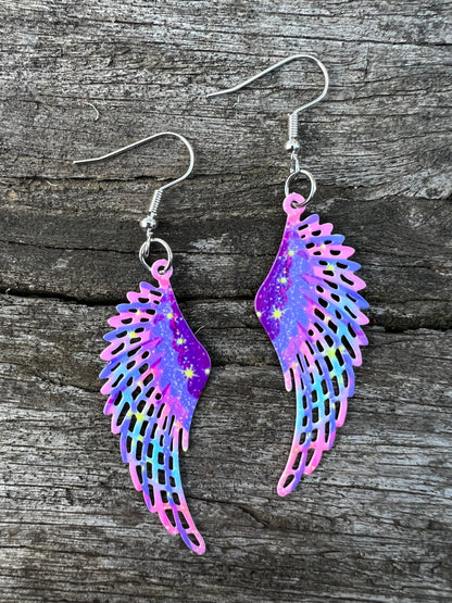 Indian Feather Purple Earrings