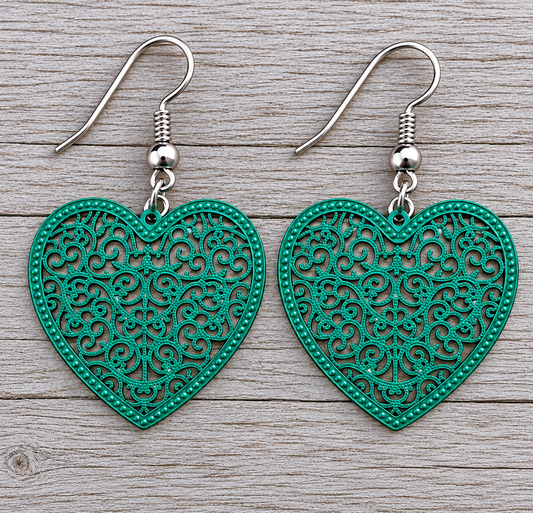 Heart Filigree Forest Earrings