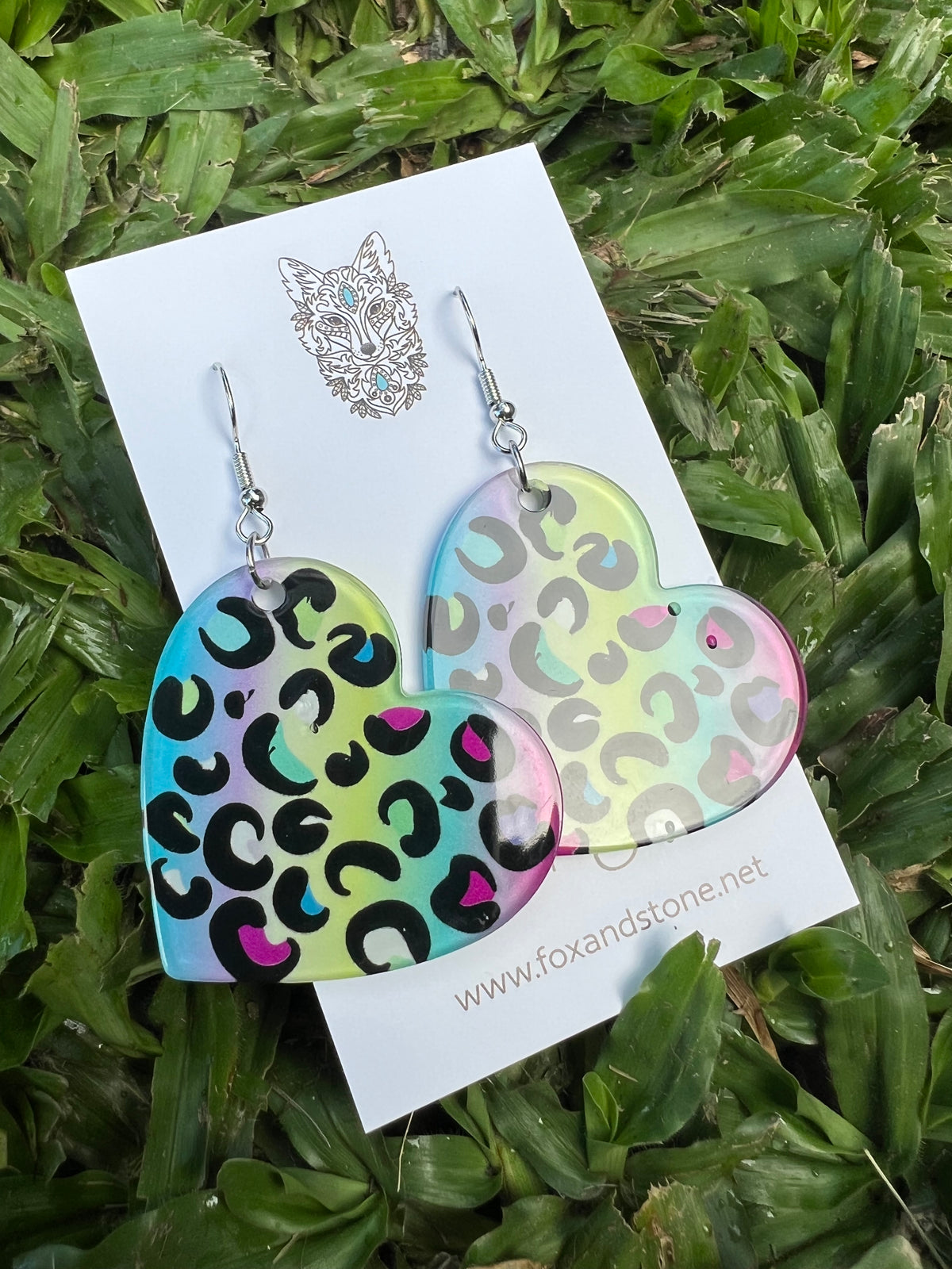 Heart Cheetah Earrings