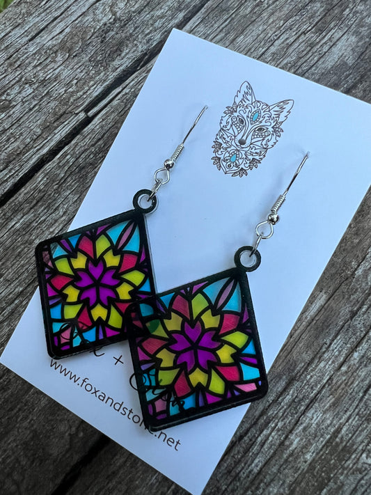 Stained Glass Louvre Earrings