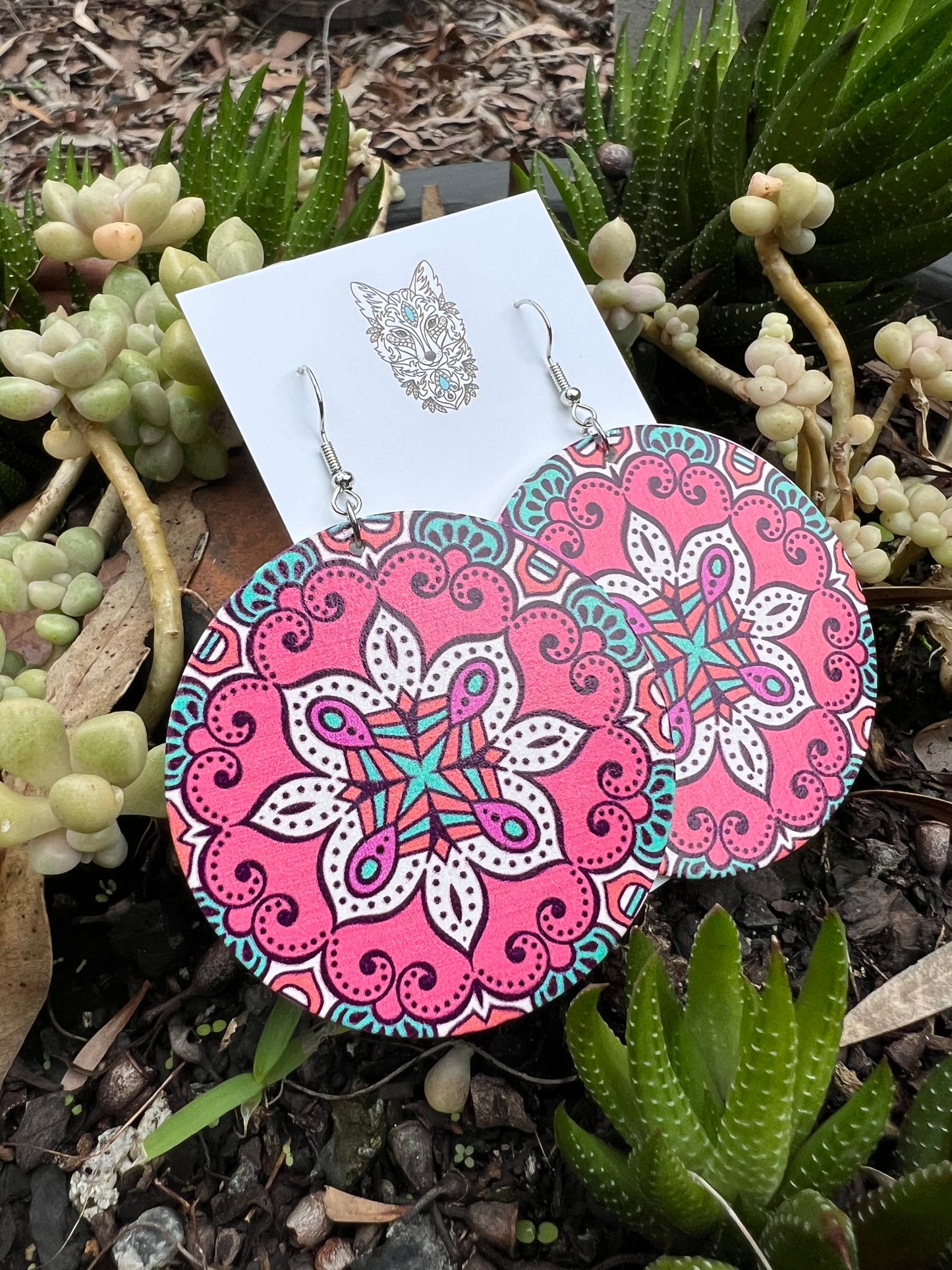 Bold Round Lollypop Wood Earrings