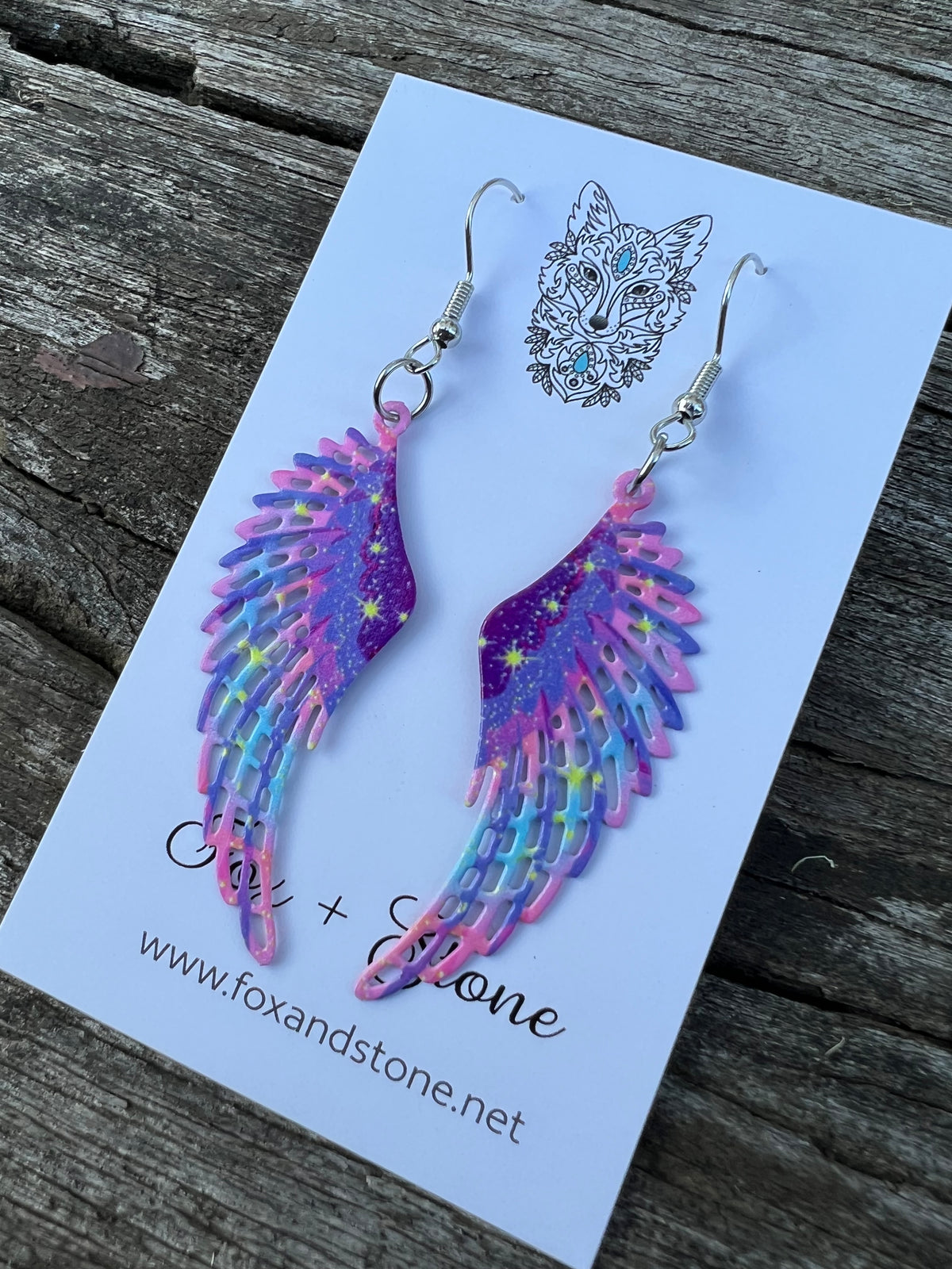 Indian Feather Purple Earrings