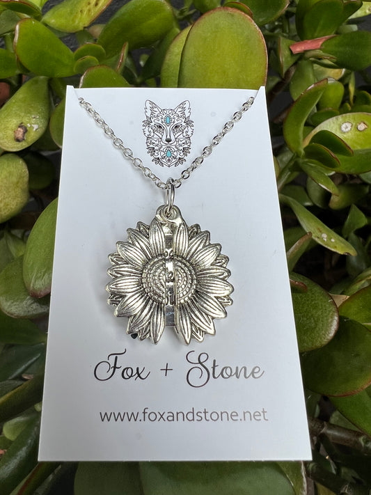 Sunflower Pendant Hidden Inspirational Message