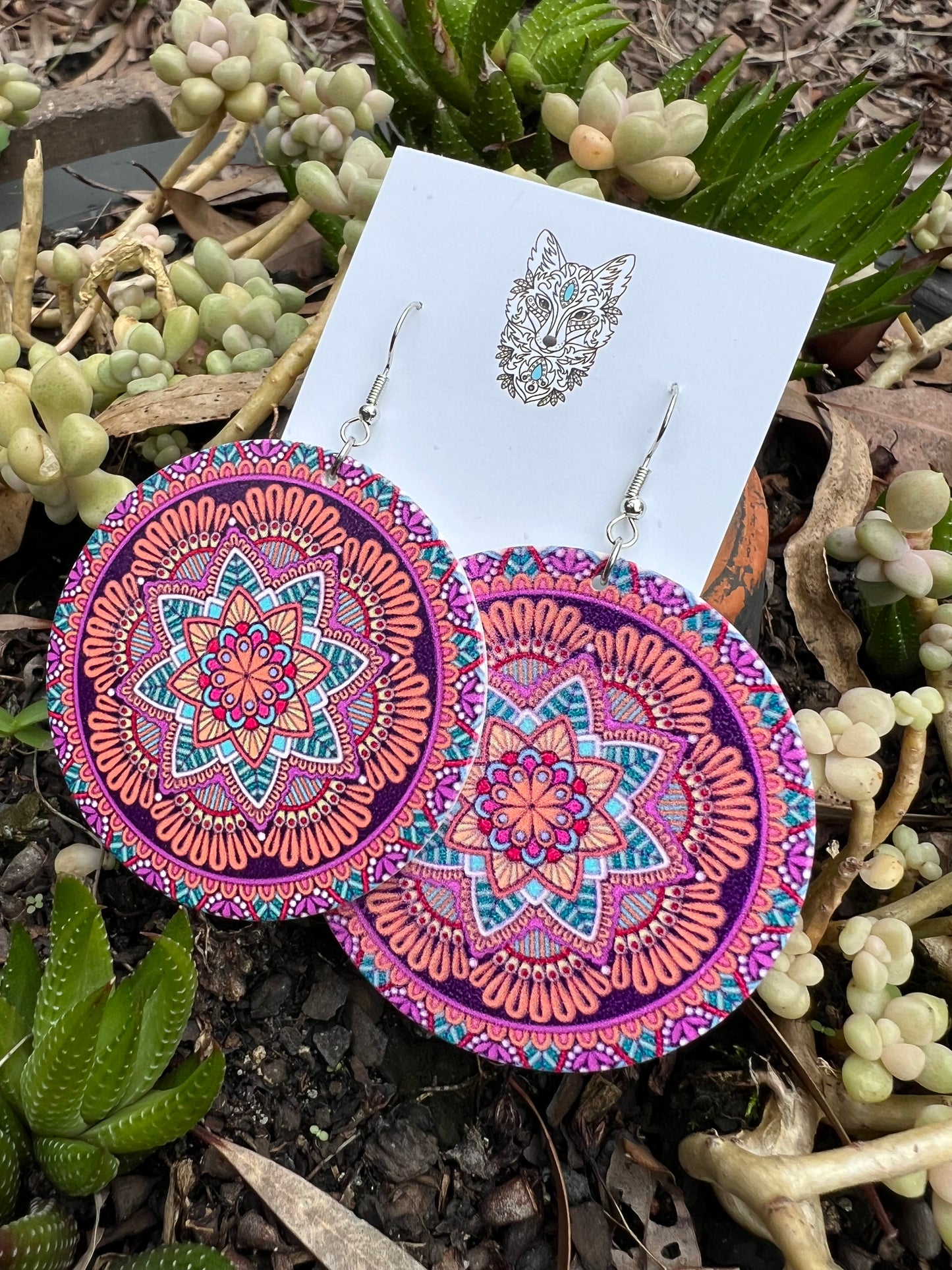 Bold Round Perrin Wood Earrings