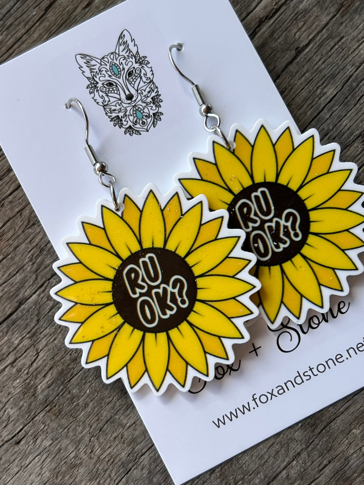 RU OK Sunflower Earrings