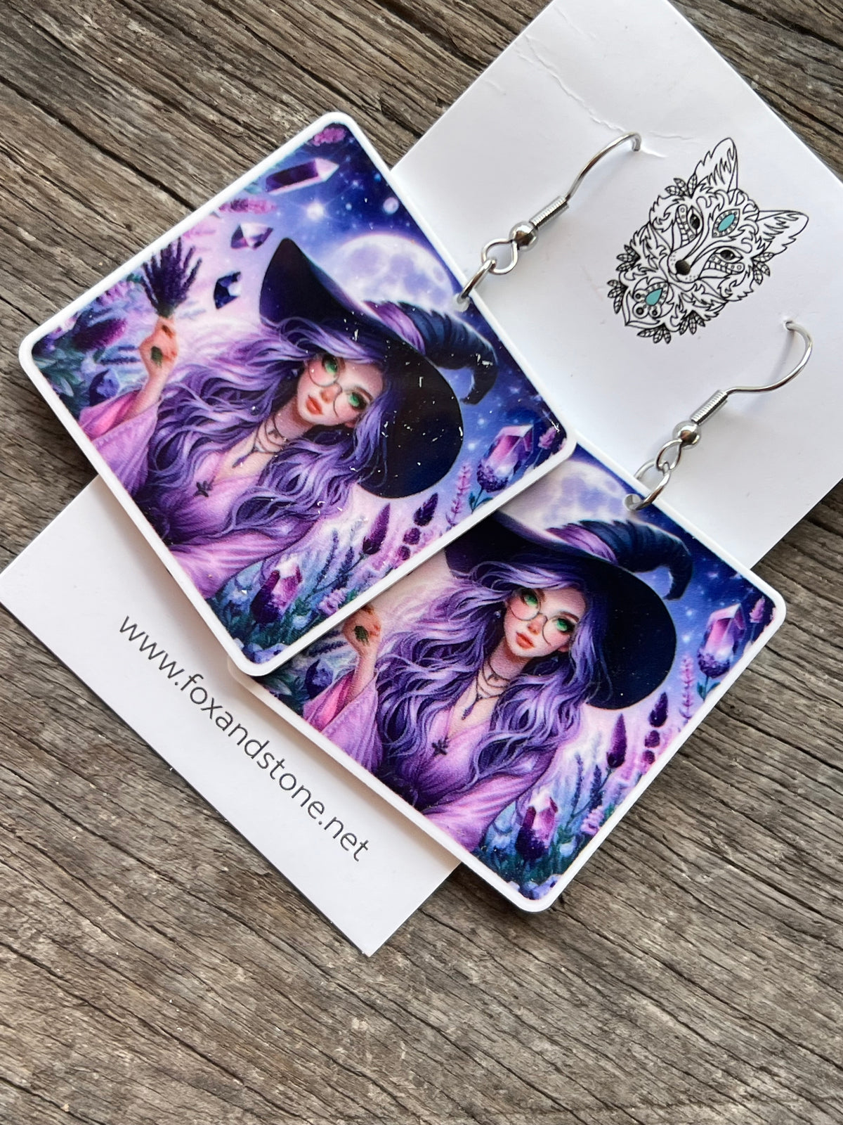 Purple Witch Earrings
