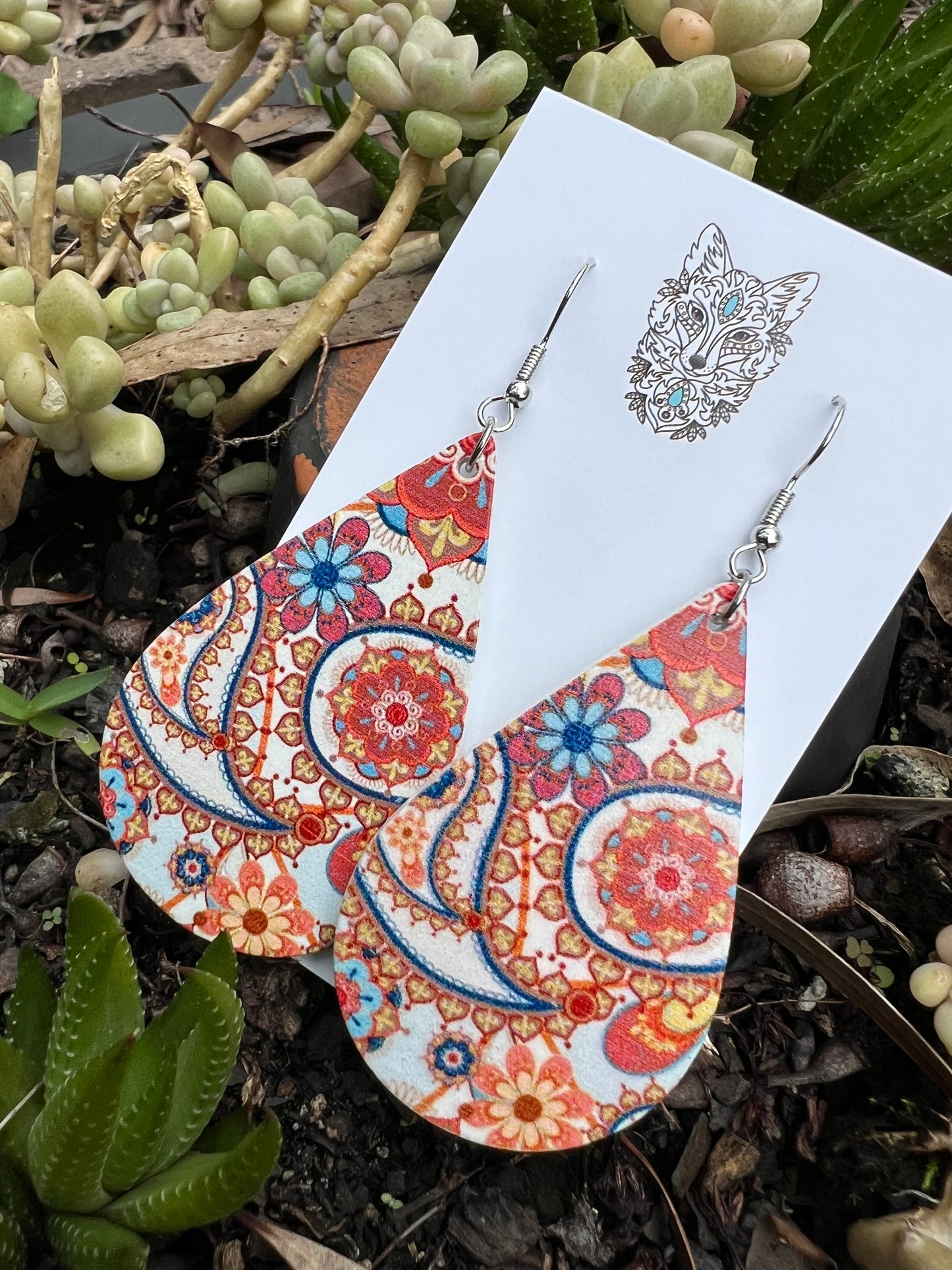 Harriet Print Wood Earrings